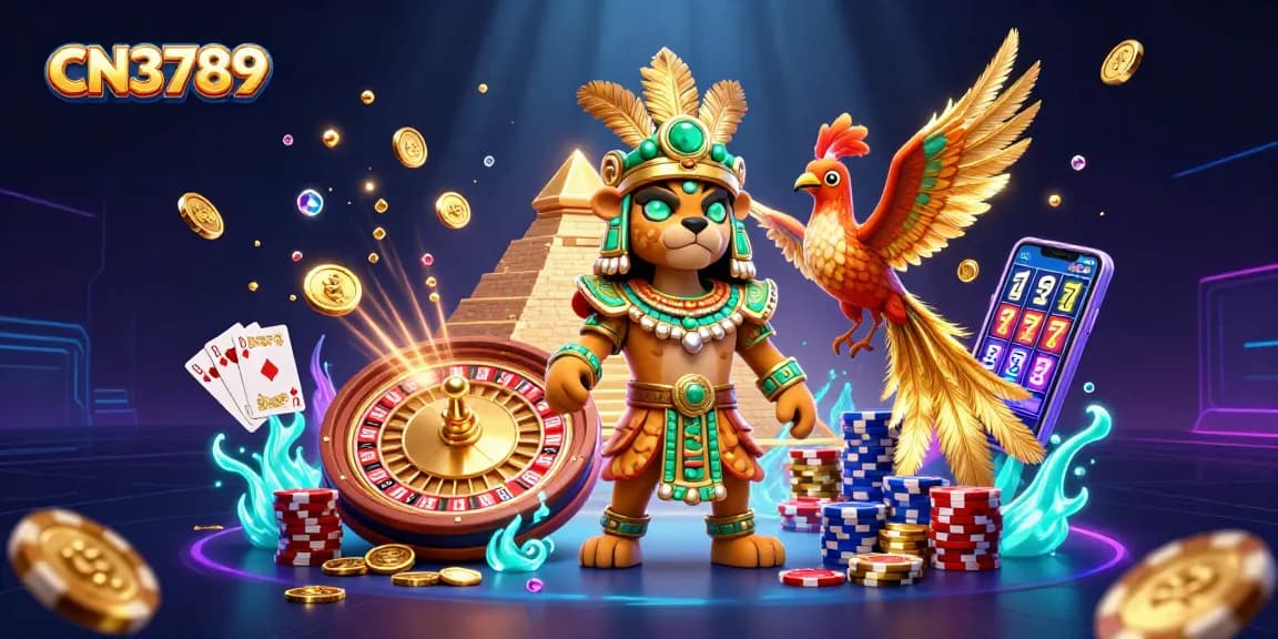 Experience thrilling gameplay with CN3789's vivid 3D casino illustration showcasing excitement and luxury.