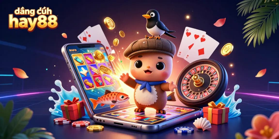 Engage with the exciting world of gambling at đăng ký hay88, featuring dynamic casino scenes and interactive game elements.
