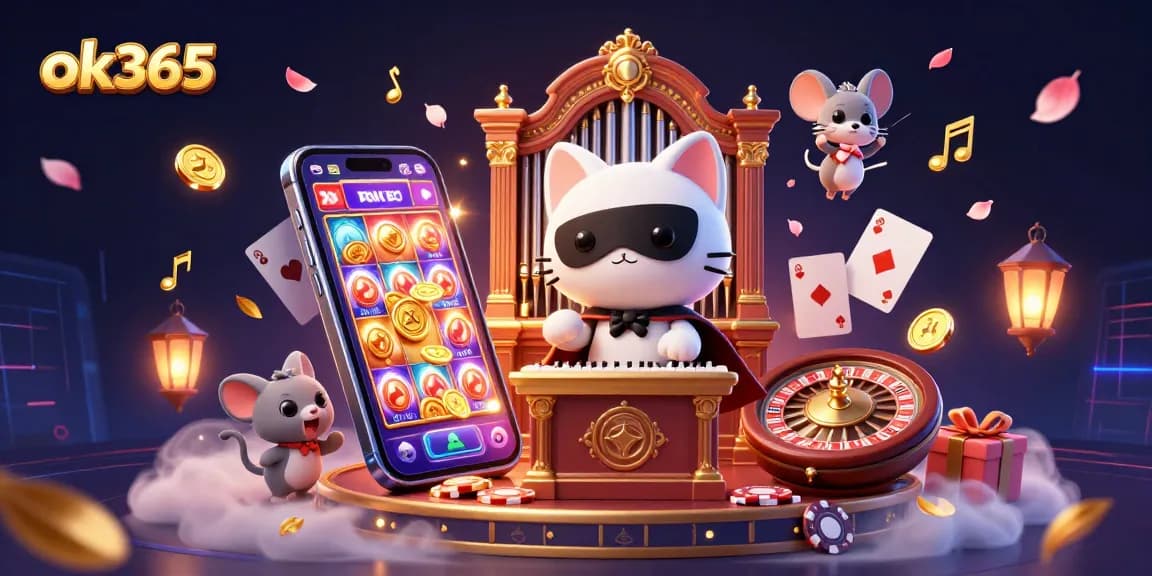 Spin the reels and win big with ok365's vibrant casino experience featuring creative characters and dynamic game elements.