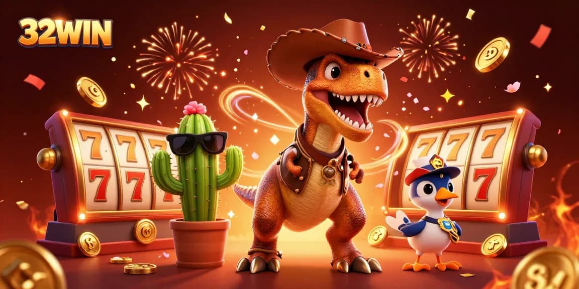 Experience thrilling gaming with 32WIN in a vibrant 3D casino wonderland filled with jackpots.