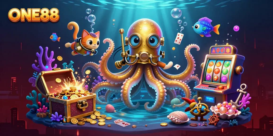 Experience the thrill at ONE88 with dazzling slot games and an exciting underwater adventure.