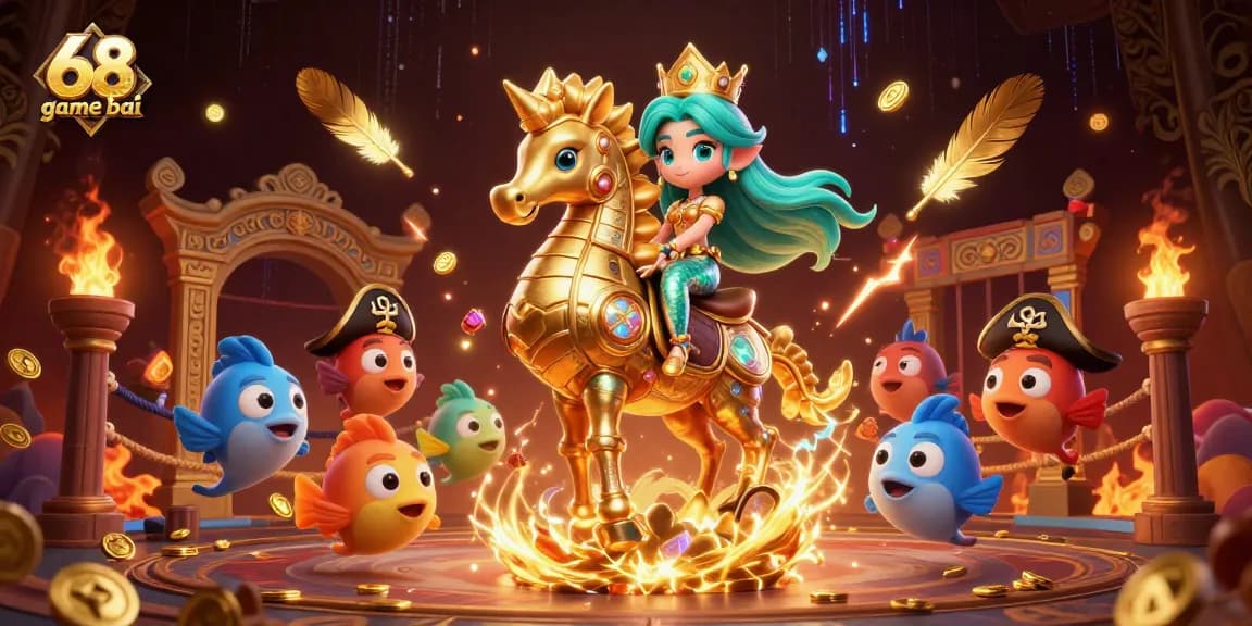 Engage in thrilling gameplay at 68 game bai, featuring vibrant underwater action and dynamic characters.