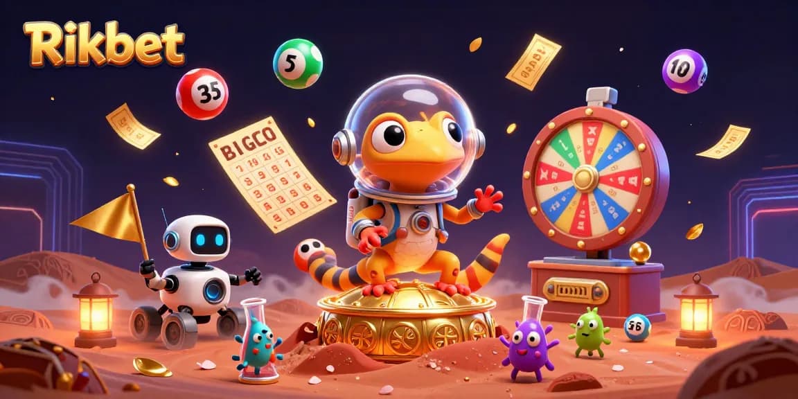 Join the fun at Rikbet in this vibrant casino adventure filled with colorful lottery elements.