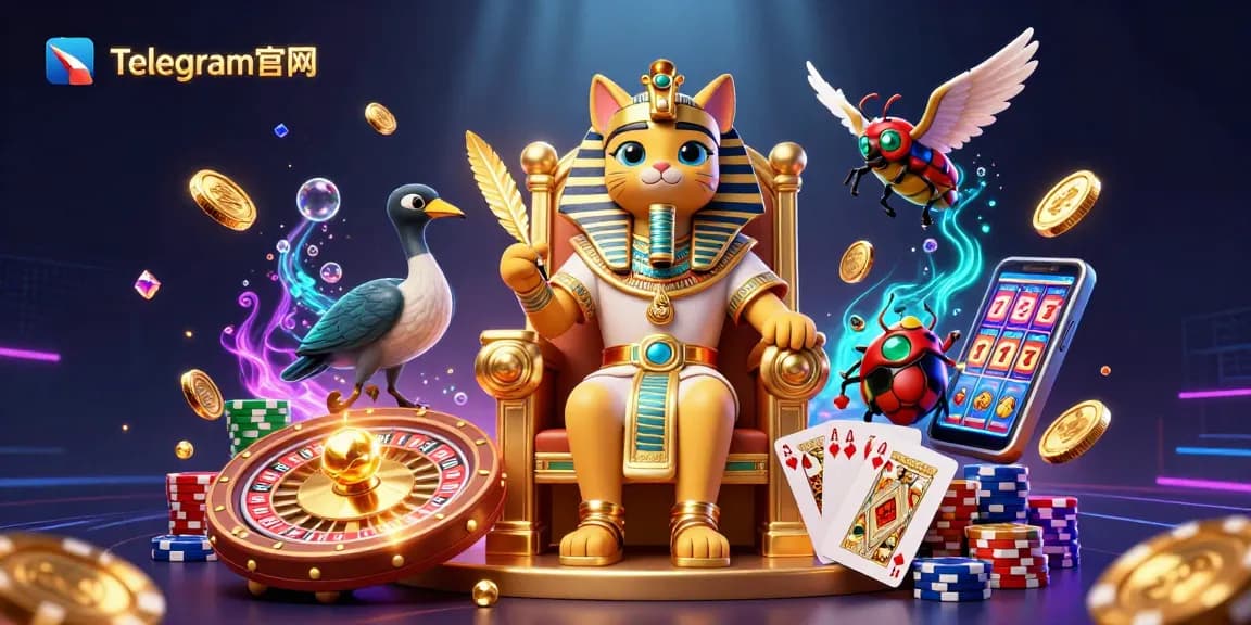 在Telegram官网体验激动人心的胜利,充满黄金财富和兴奋的动态赌场场景。