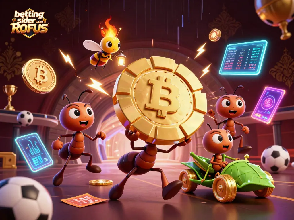 Bettors explore betting sider uden ROFUS as a team of cartoon ants transports a giant poker chip.