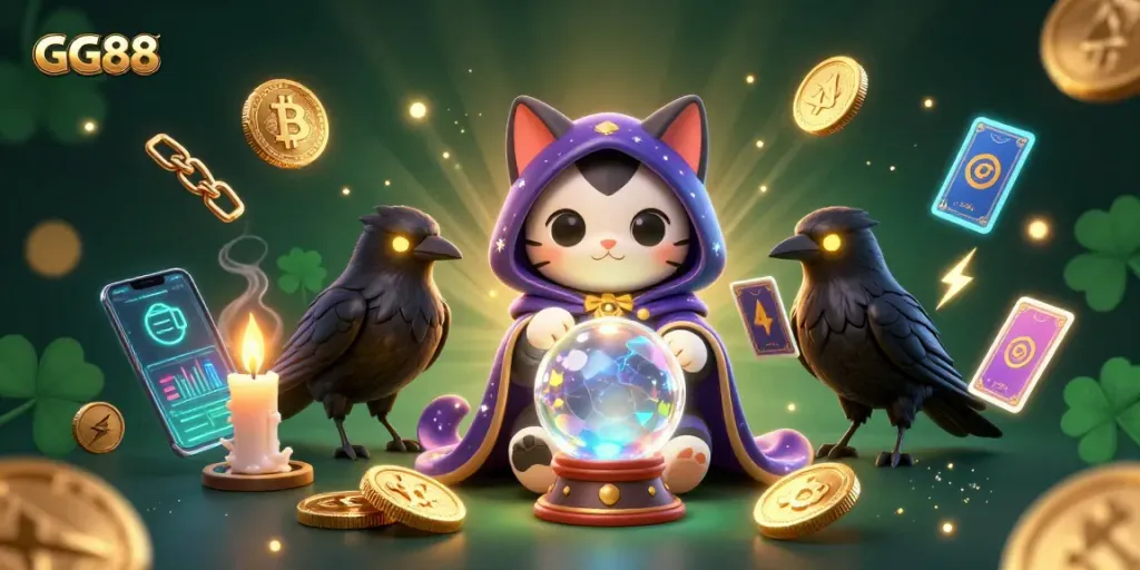 Engage with GG88 in an enchanting 3D casino scene featuring captivating mystical characters.