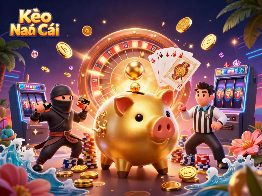 Betting strategies with Kèo Nhà Cái showcased in action-packed casino scene
