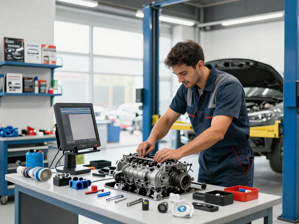Professionelles BMW Steuerkette wechseln in Meisterwerkstatt mit erfahrenem Mechaniker.