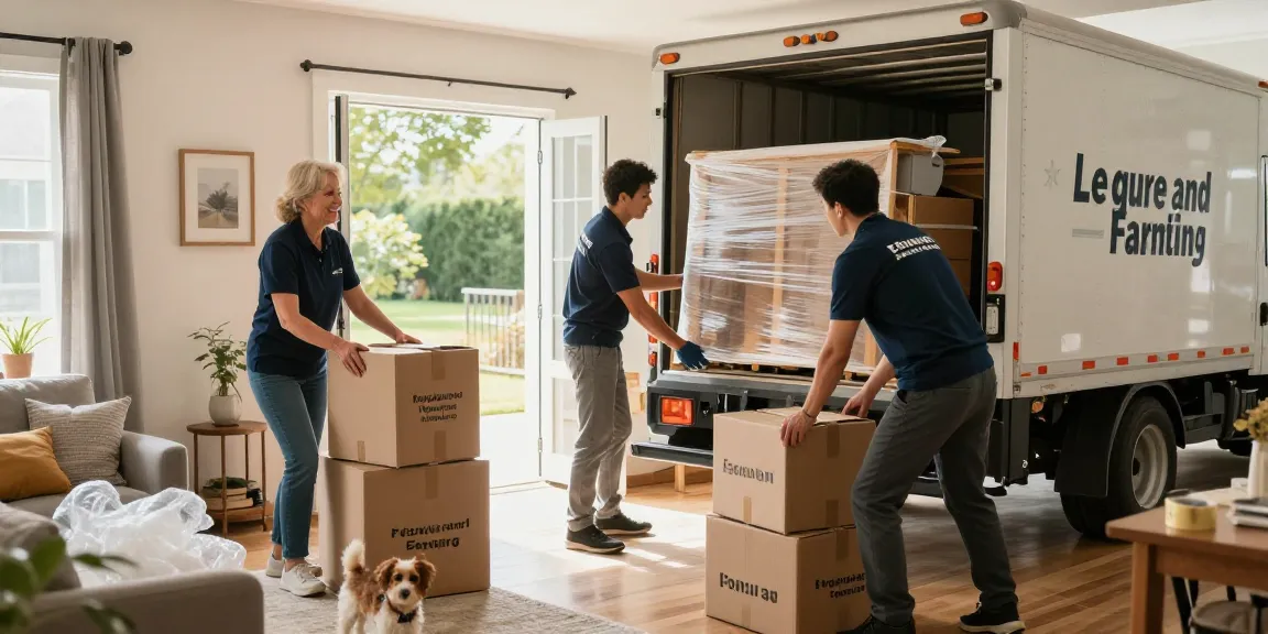 Umzugsunternehmen Speyer: Professionelle Umzugshelfer packen sorgfältig Umzugskartons in einem familiären Zuhause.