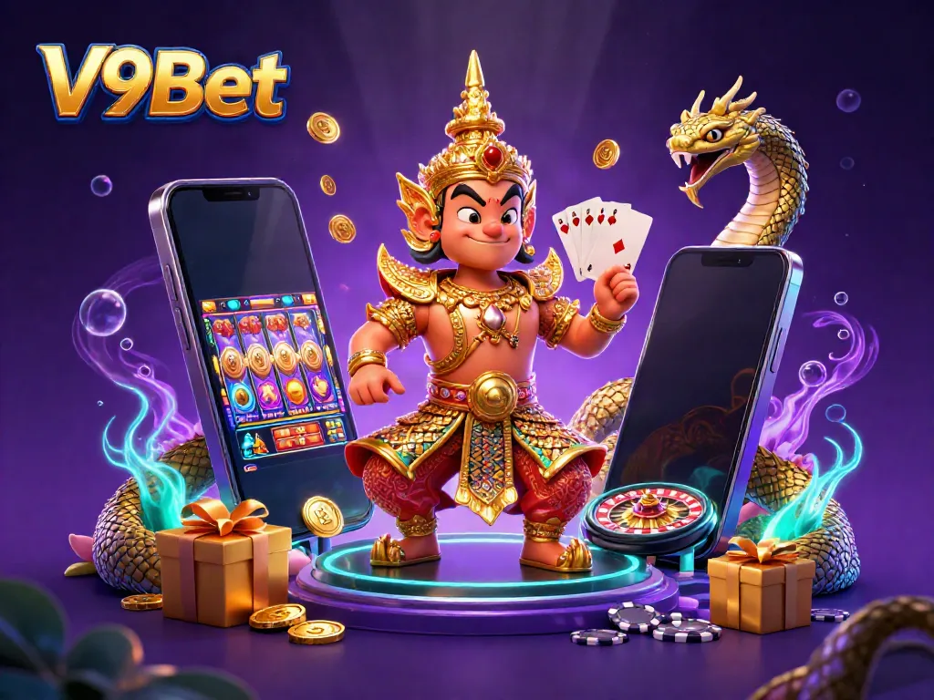 Experience thrilling games at V9Bet with captivating characters and dynamic slot game elements.