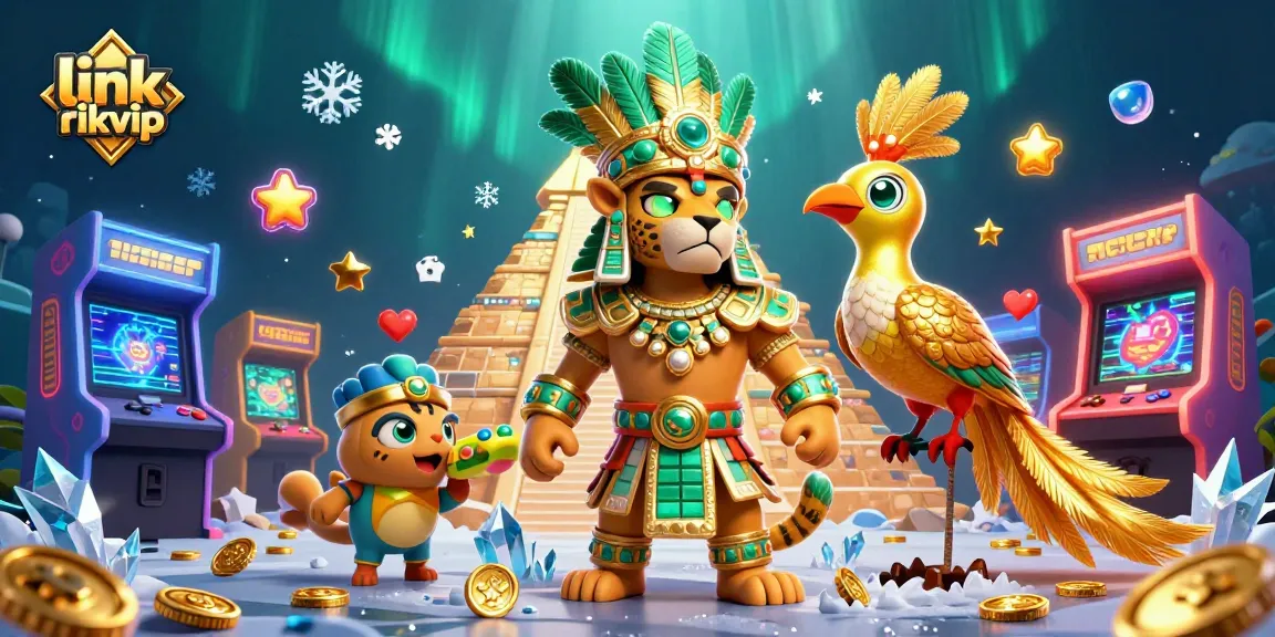 Immerse in the vibrant action of link rikvip featuring a Mayan priest and golden game elements.