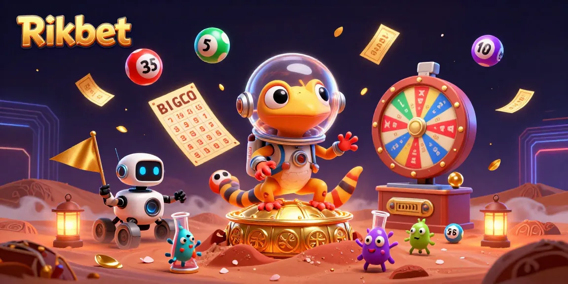 Join the fun at Rikbet in this vibrant casino adventure filled with colorful lottery elements.