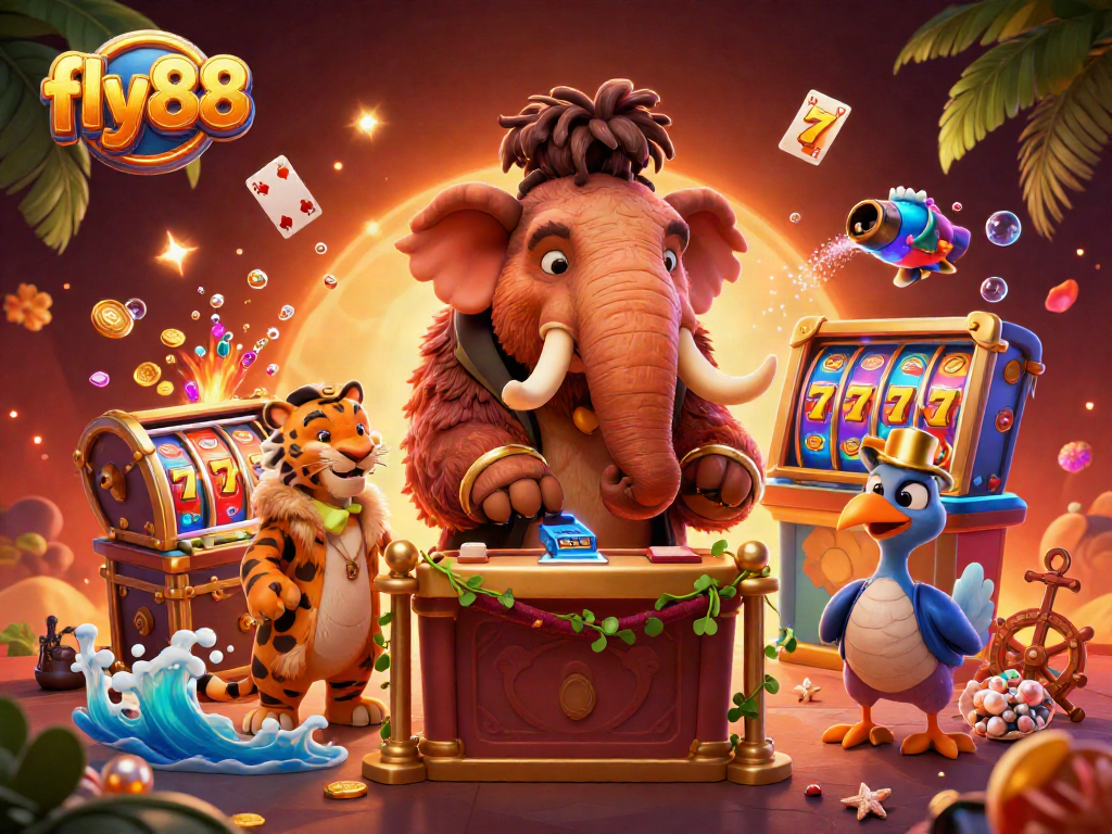 Get ready for fly88! Experience the vibrant casino world with our cartoon bouncer, VIP, and doorman.