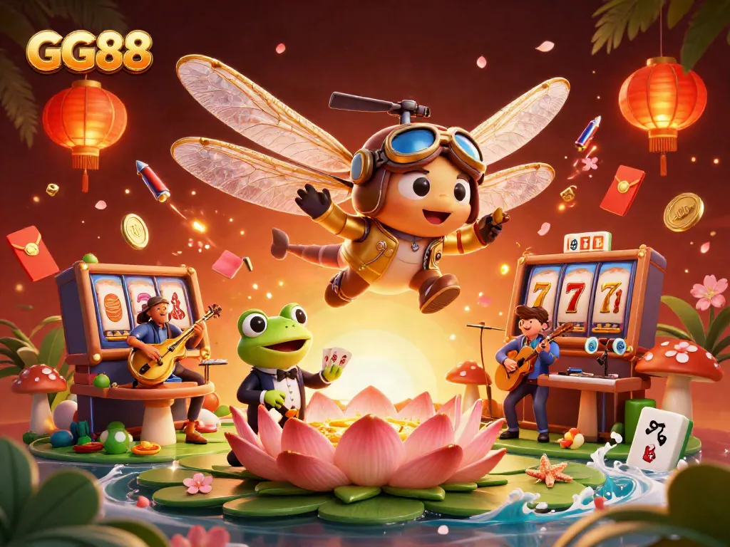 Engage in thrilling action at GG88's vibrant slots casino with colorful characters and dynamic gameplay.