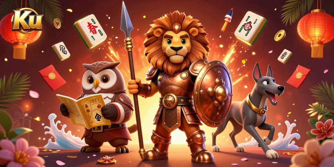 Experience thrilling gameplay with Ku at the heart of a vibrant casino scene featuring strategists and animated elements.