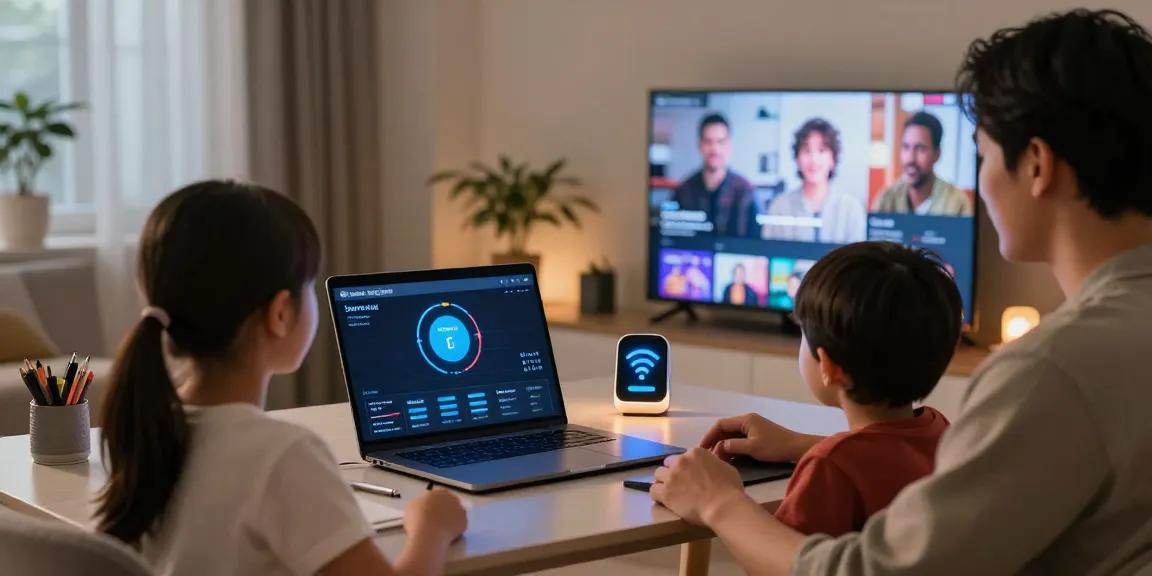 Internet für Zuhause - modern home with smart devices and seamless connectivity featuring cloud computing and AI technology