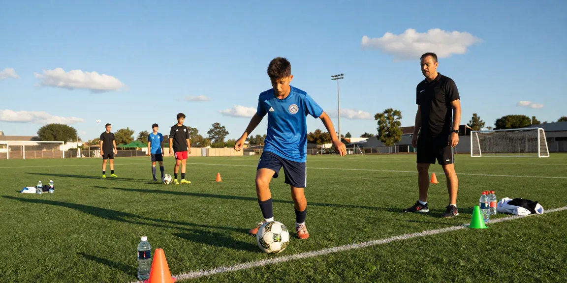 Optimale Ballkontrolle mit einem hochwertigen Trainingsball Fußball auf dem Spielfeld
