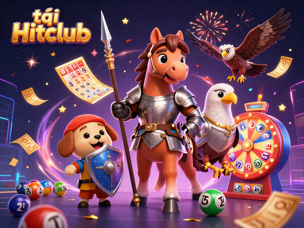 Engage in thrilling gameplay with tải Hitclub as knights, a puppy, and prizes unite in a vibrant casino scene!