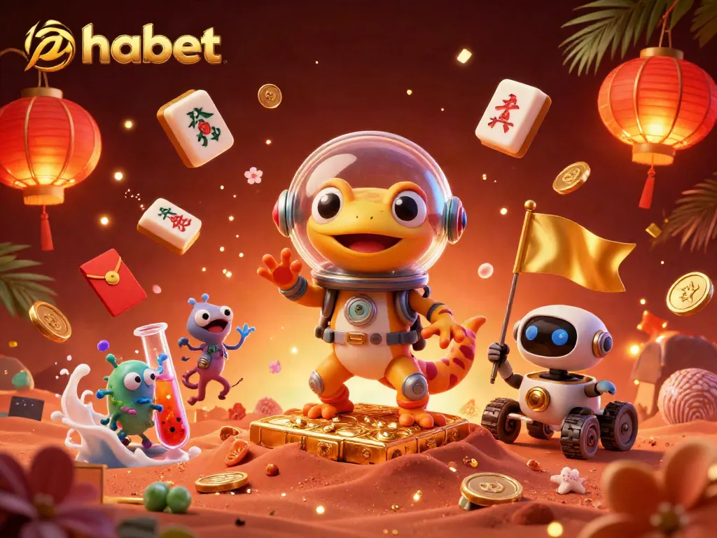 Experience thrilling gaming at thabet with vibrant casino elements in a unique Martian setting.