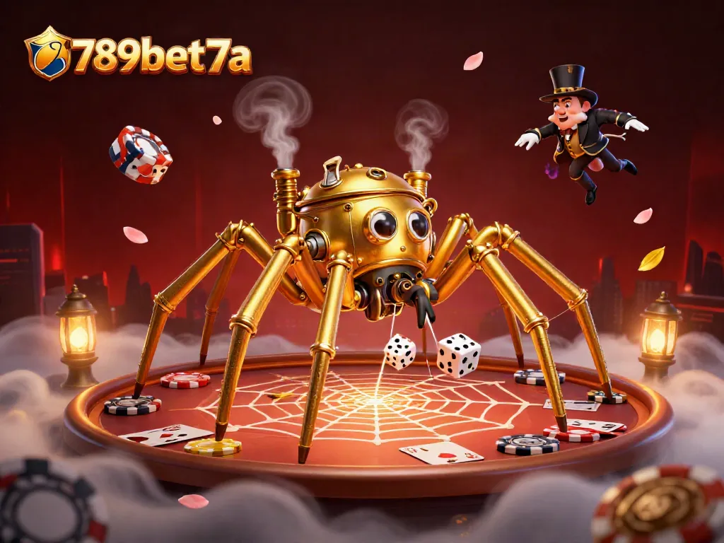 Engage in thrilling gameplay at 789bet7a with steampunk elements and vibrant casino icons.