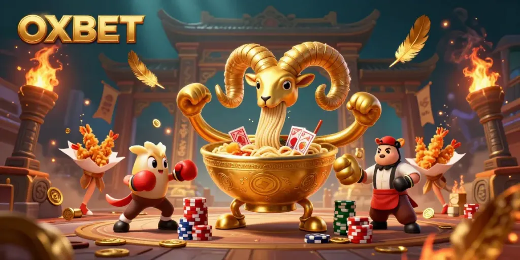 Engage with OXBET's vibrant gambling scene featuring unique characters and immersive casino elements.