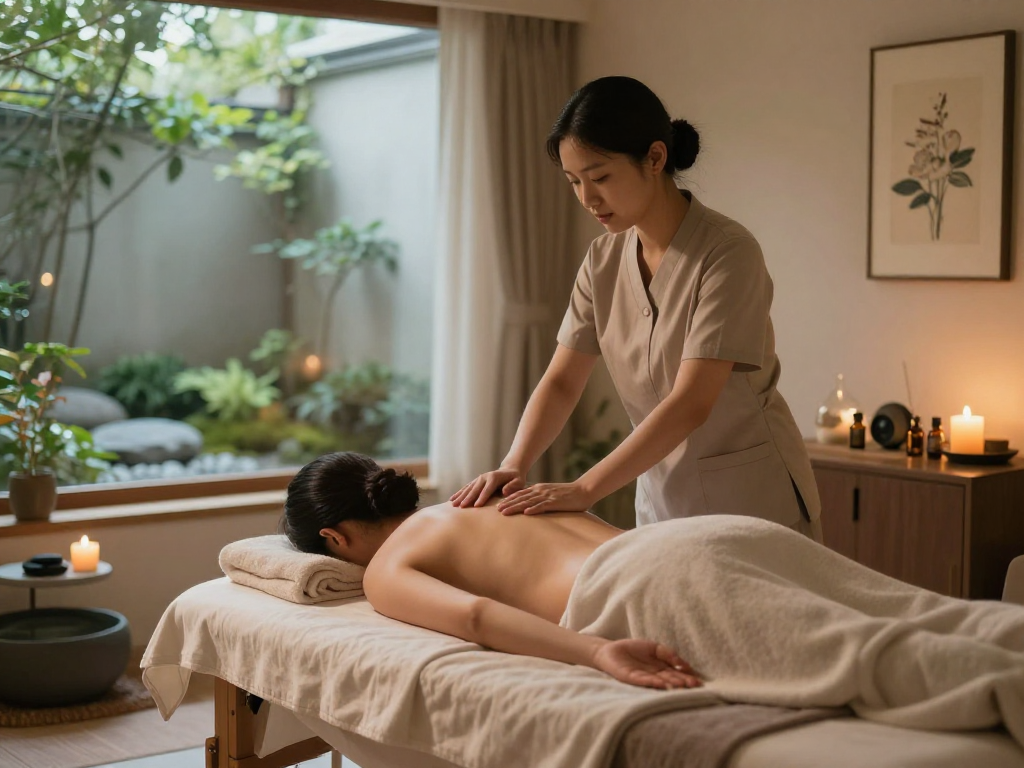 Expert 잠실출장마사지 session in a serene wellness studio with calming atmosphere.