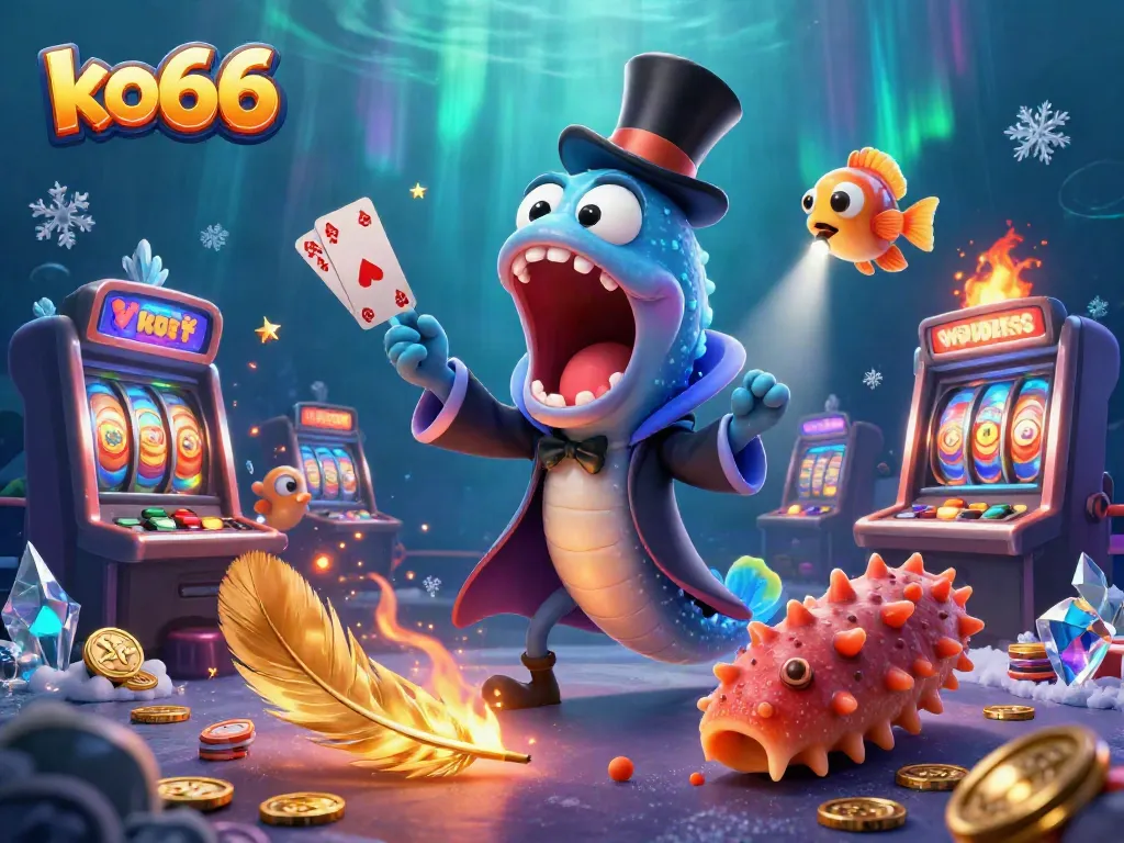 Experience thrilling casino magic with ko66 featuring vibrant underwater creatures in an energetic gambling scene.