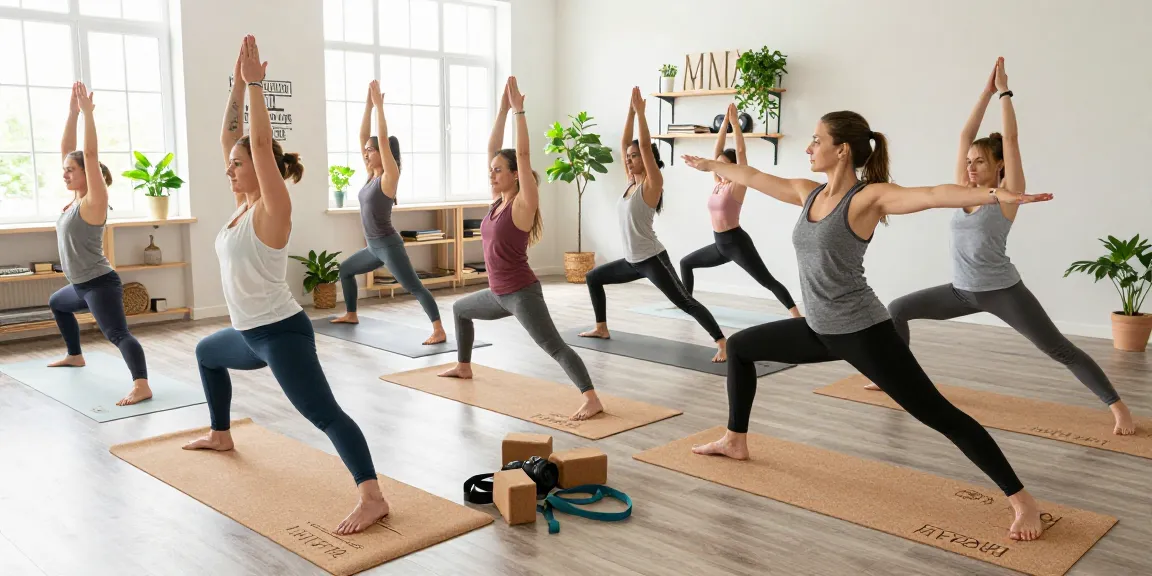 Yogamatte mit Wunschgravur seen in a bright yoga studio where participants engage in a personalized yoga session.