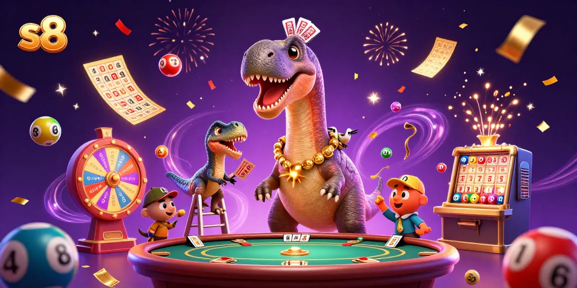 Experience the excitement of s8 casino action with vibrant lottery elements and captivating characters.