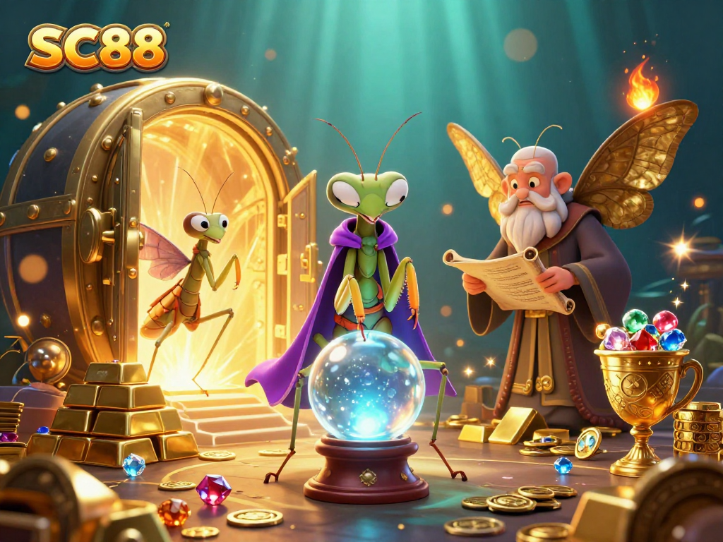 Engage with SC88 through thrilling casino adventures in a vibrant digital illustration.