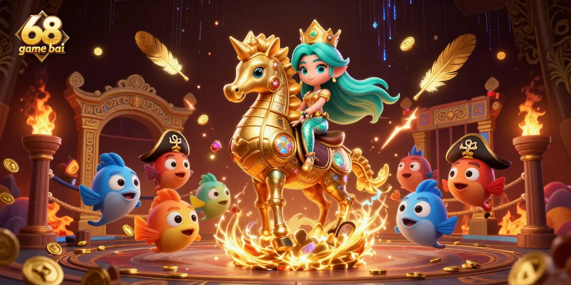 Engage in thrilling gameplay at 68 game bai, featuring vibrant underwater action and dynamic characters.