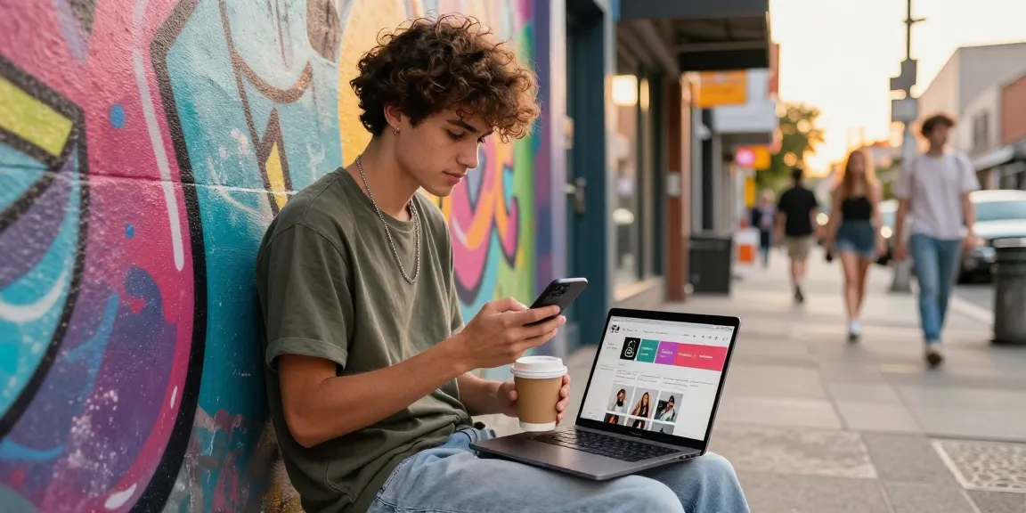 Deutsche Instagram Follower kaufen, Influencer in urbaner Umgebung, modernes Lifestyle und Social Media Engagement