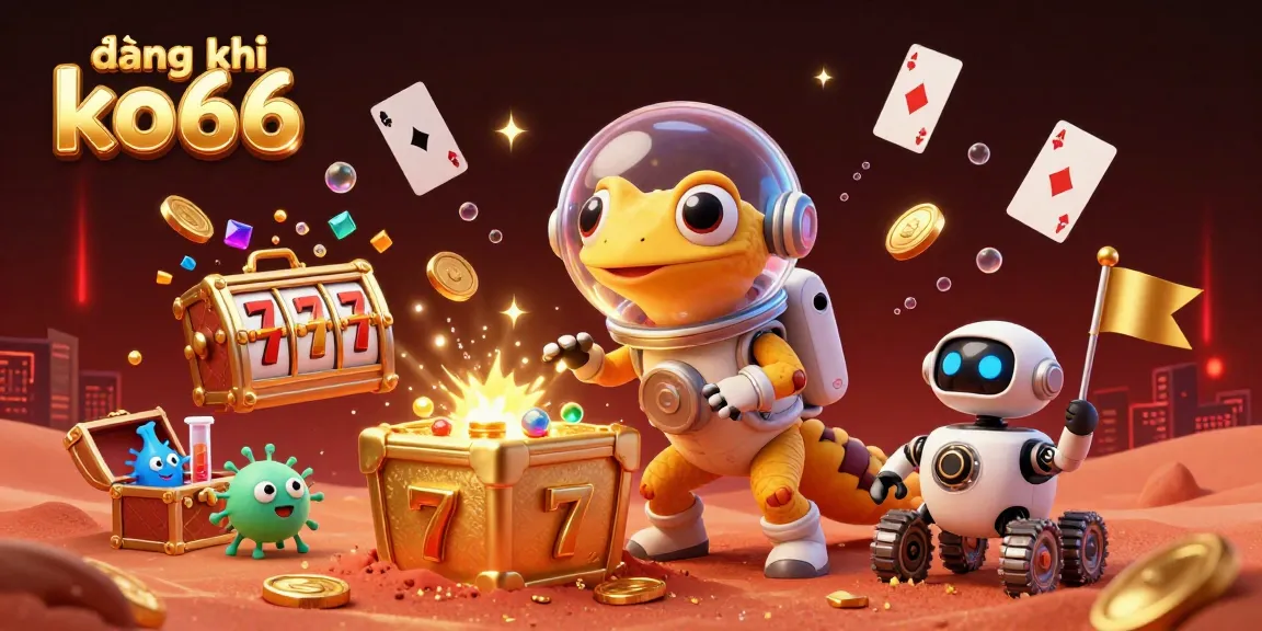 Join the excitement of đăng ký ko66 at a vibrant Martian casino, with gold coins and games everywhere.