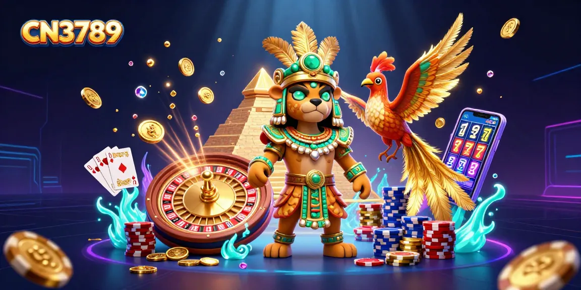 Experience thrilling gameplay with CN3789's vivid 3D casino illustration showcasing excitement and luxury.