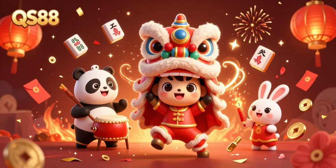Engage in thrilling gameplay at QS88 with colorful celebrations, vibrant characters, and festive elements.