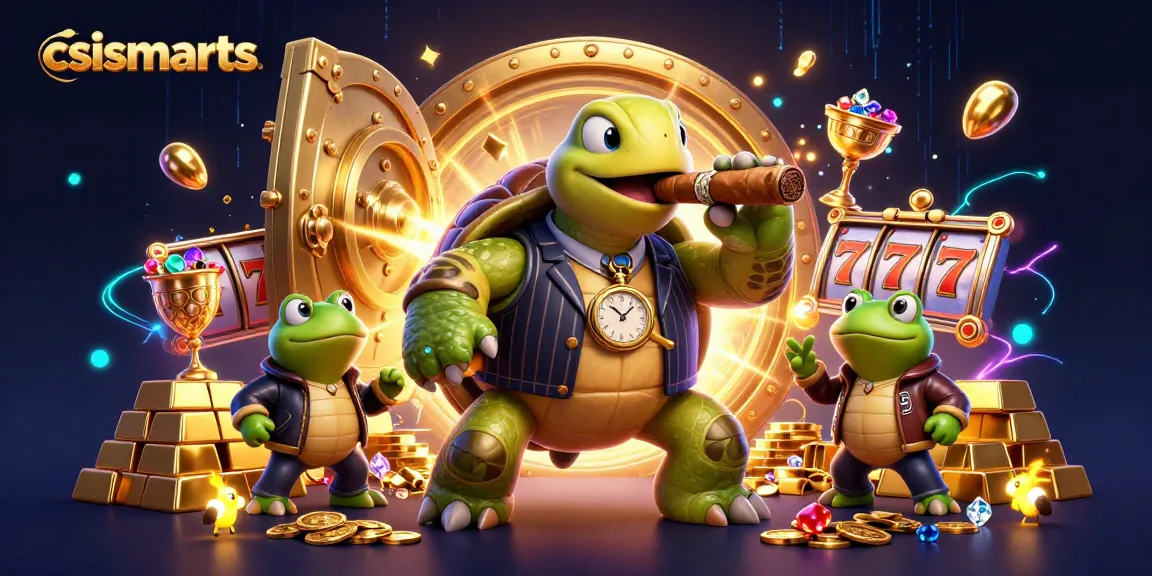 Experience the lively atmosphere of csismarts with engaging slot reels in a vibrant casino scene.