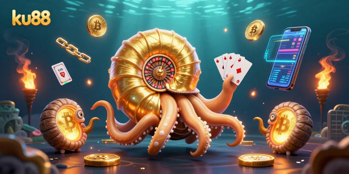 Experience thrilling poker action with ku88 as a giant nautilus spins a roulette wheel.