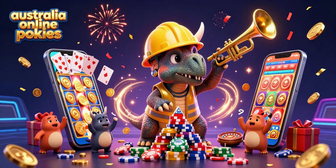 Engage with exciting australia online pokies in a vibrant 3D celebration scene filled with action.